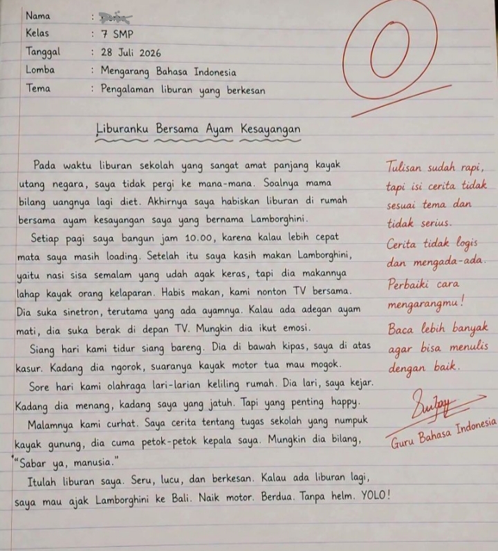 Di Balik Tulisan Rapi dan Nilai Nol: Kuantum Imajinasi anak
